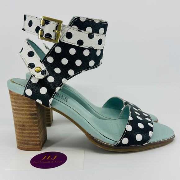 Spring Step L'Artiste Women's Dotstak Polka Dot Ankle Strap Sandals Size 39/ 8.5 - Picture 1 of 16
